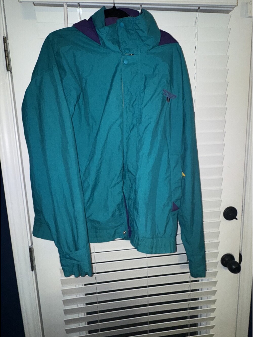 Gear For Sports Pepperdine Uni Windbreaker Jacket Men L Teal Purple Vintage 90s